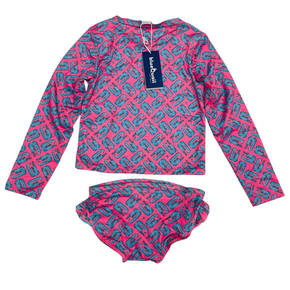 NWT Blue Quail Size 12 Alligator Swim Rashguard Set - Picture 2 of 6